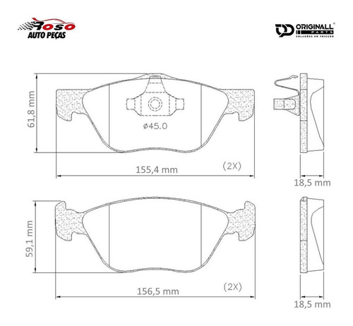 Pastilha De Freio Dianteira Fiat Linea Essence Dual E-torq.