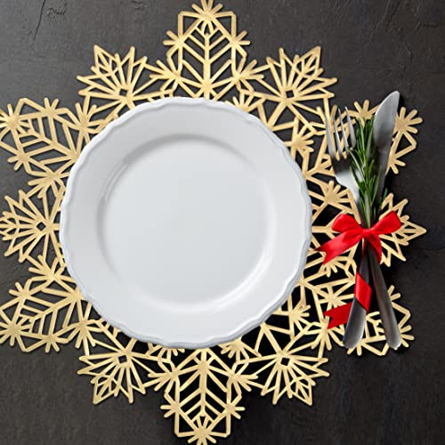 Juego De 8 Manteles Individuales Con Copos De Nieve Decorat
