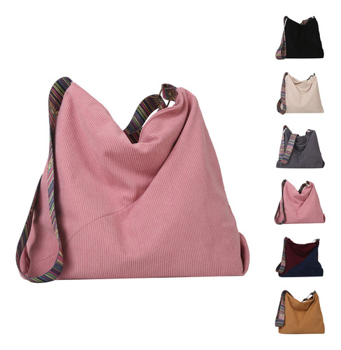 -bolso De Compras Grande For Mujer, Bolso De Hombro De Pana