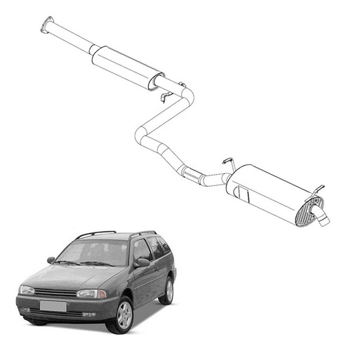 Escapamento Silencioso Parati 1.0 16v 2001 2002 2003 Complet