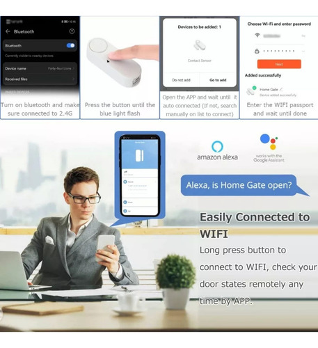 Sensor Magnético Puerta Y Ventana Sirena Wifi Smart Life