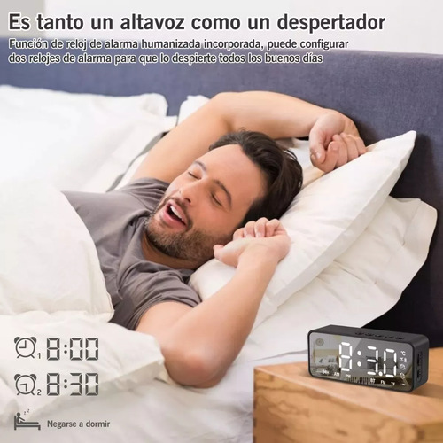 Reloj Despertador Digital C/bocina/bluetooth/radio Fm Color
