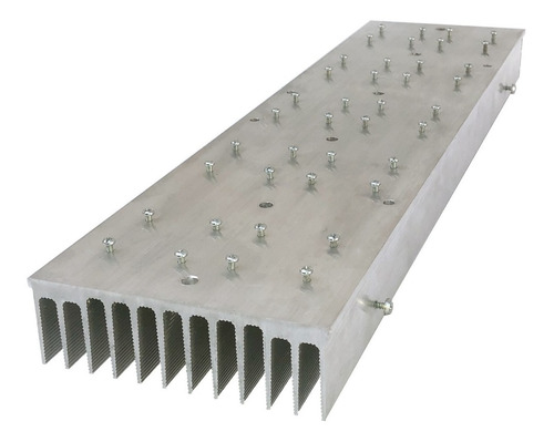 Disipador Aluminio 500w Perforado Tornillos, Led Cob 13x50cm