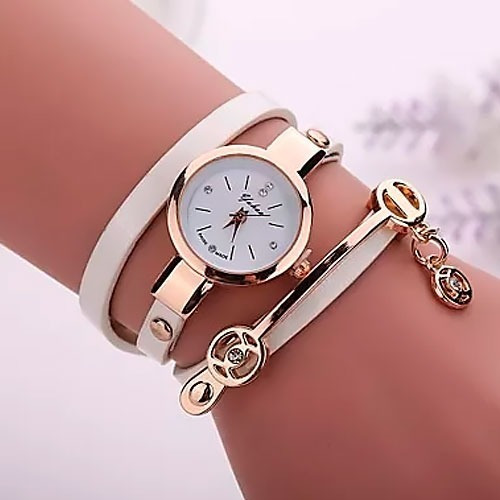 Relógio De Pulso Pulseira Feminino Couro Pu Vintage