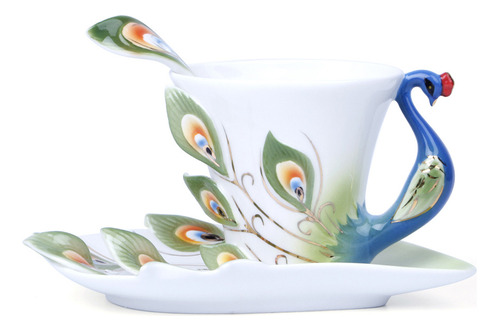 Juego De Té Y Café De Cerámica Con Forma De Pavo Real (gn) S