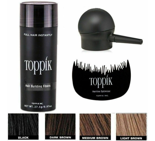 Imagen 1 de 9 de Pack Completo De Toppik 27.5g + Aplicador + Peine Santiago