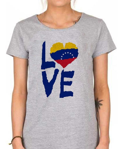 Remera De Mujer Venezuela Frase Amor Cultura Bandera