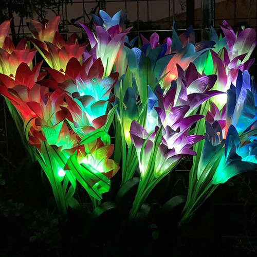 Serie Luces Solar Exterior Jardin Led Césped Lámpara Flores