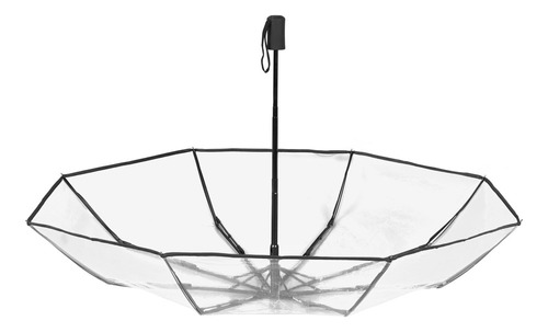 Dsv Paraguas Compacto Negro Transparente, Diseño