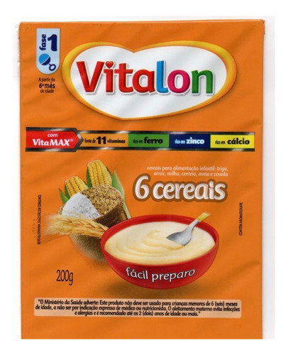 Kit Com 12 Sachês Mingau Vitalon 200g