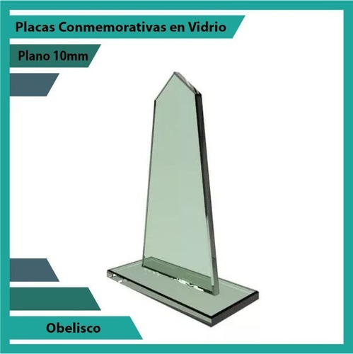 Reconocimiento En Vidrio Obelisco Pulido Plano 10mm