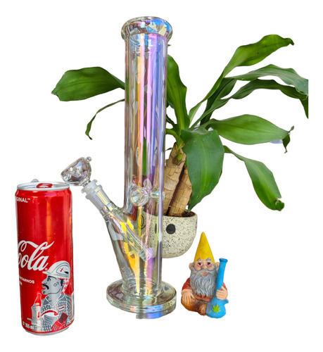 Ice Bong De Cristal Rainbow Tornasol Vidrio 30 Cms Grueso!