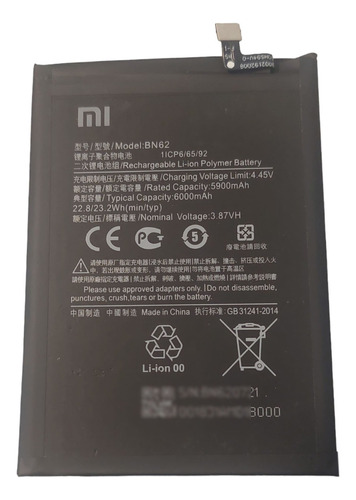 Bateria Para Xiaomi Redmi 9t Poco M3 Bn62 En Belgrano