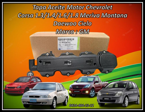 Tapa Aceite Motor Chevrolet Corsa 1.3/1.4/1.6/1.8 Meriva 