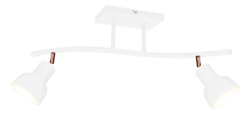 Aplique Curvo Moderno 2 Luces Movil Lampara E27 Blanco Cobre Estructura Blanco/cobre