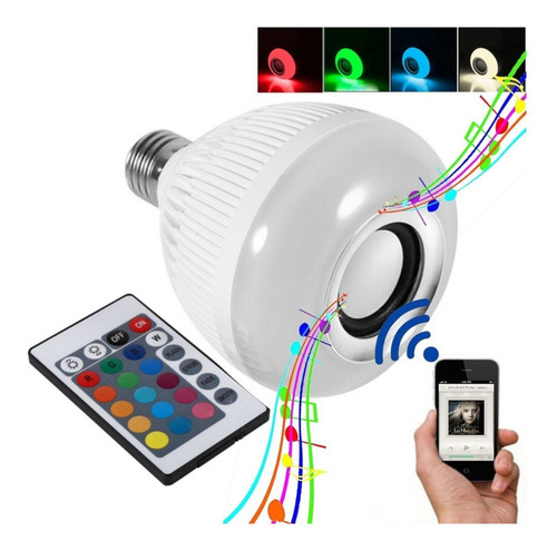 Imagem 1 de 2 de Lâmpada Led Music Bulb Bluetooth Rgbw Com Controle