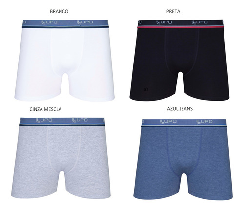 Imagem 3 de 9 de Kit 3 Cueca Lupo Boxer Box Cotton Algodão Original Ref.523