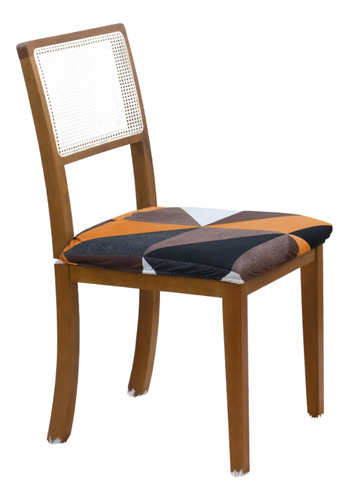 Kit 6 Unidd Capa Para Assento Cadeira Jantar Malha Premium Cor Geo Retrô Desenho do tecido Exclusivo