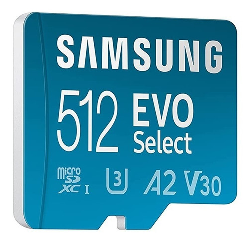 Imagen 1 de 1 de Samsung Micro Sd 512 Gb Evo Select Uhs-i U3 100mb/s