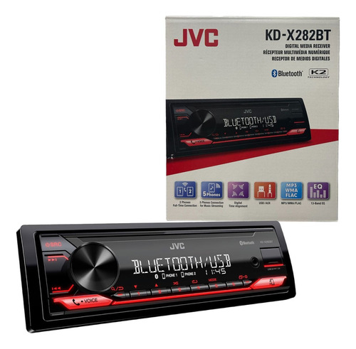 Estereo Jvc 1 Din Bluetooth Mp3 Eq Kd-x282bt