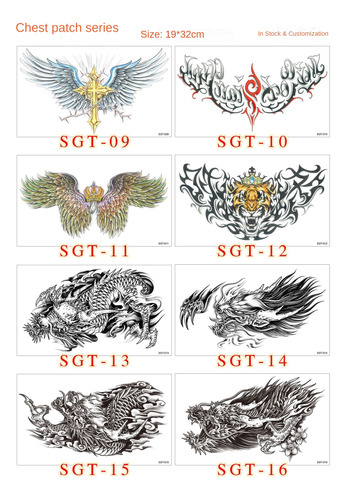 94 Pegatinas De Tatuaje De Gran Tamaño, Impermeables Y Durad