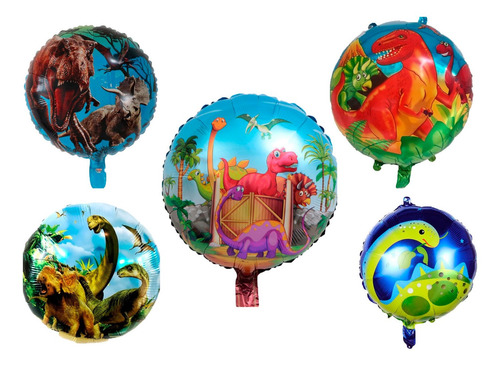 Globo Metalizado Dinosaurio 18 Pulgadas Pack X 4 Unidade