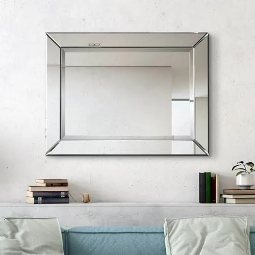 Espejo De Pared De Madera Sólida 40 X30 , Listo Para Colgar