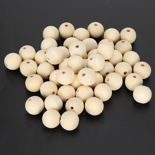 A 100 Cuentas De Madera De 25 Mm Para Decoración Redonda