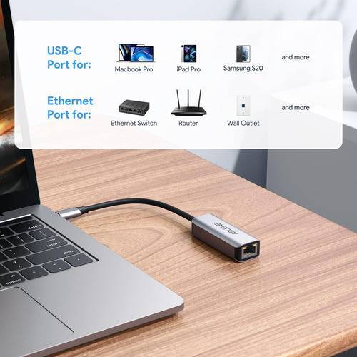 Adaptador Usb C A Ethernet, Ablewe Tipo C A Rj45 Gigabit ...