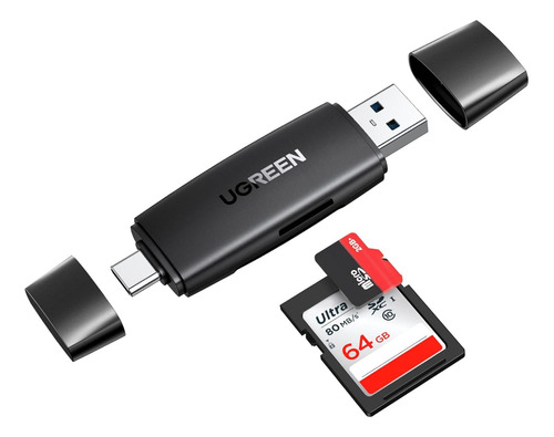 Card Reader Lector De Memorias Usb C Dual Tarjetas Ugreen