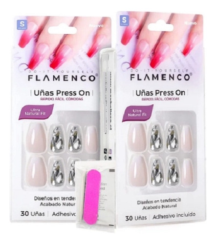 Uñas Press On Diseños Variados Flamenco