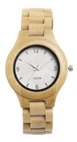 Reloj Analogico Madera Bambu, Unisex. Marca: Millam, Modelo R038