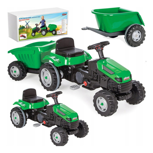 Auto Tractor Infantil A Pedal Con Zorra Remolque Pilsan Niño