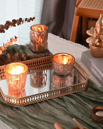 Deconación Dn 8pcs Candelador De Vidrio Mercury, Candelabros