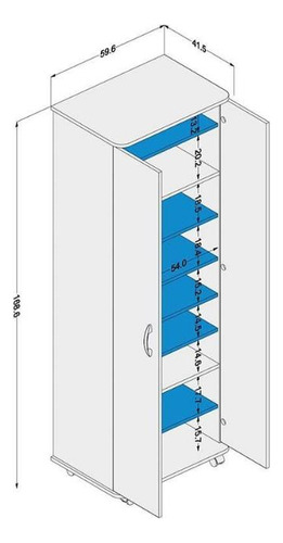 Armário Multiuso Lavanderia Limeira 169 C/ 2 Portas Branco -