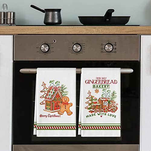 Toallas De Cocina Navideñas De Jengibre Ultra Absorbentes