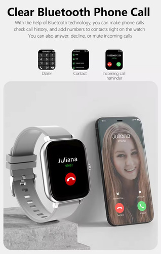 Smart Watch Reloj Inteligente Compatible Con Ios Y Android Dorado Mesh Beige Negro