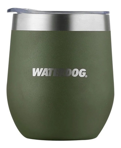 Vaso Termico Waterdog Copon Mate 350cc Acero Inox Tapa Color Verde Militar