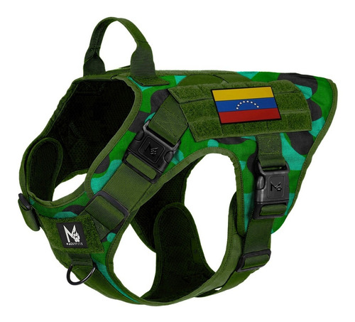 Imagen 2 de 10 de Pechera Táctica Perro + Collar + Paseador + Parche /talla Xl