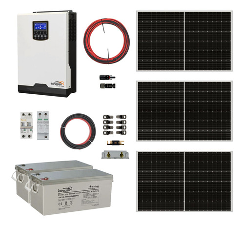 Kit Solar Inversor Cargador 3kw 4,8kwh Día Mppt Renogen