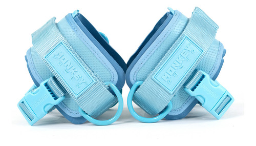Monkey Power Fit Par De Grilletes Ultra Azul Cielo, Gym, Polea Con Talonera Fitness, Gimnasio Para Gluteos, Pierna Y Laterales, Materiales De Alta Calidad, Nylon, Plastico Y Acero, Correas Reforzadas.