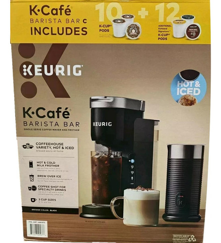 Cafeteira E Espumador Keurig Dose Única K-cafe Barista Bar Cor Preto 120v