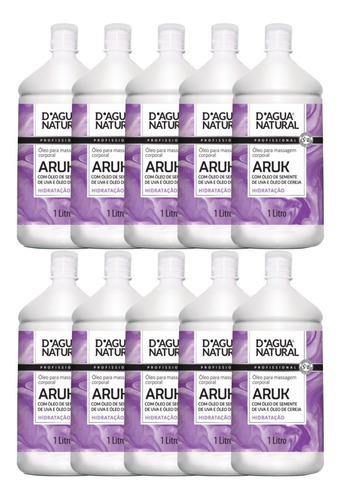 10un Óleo Massagem Semente Uva Cereja 1lt D'agua Natural