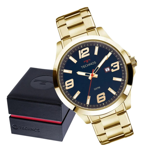 Relógio Technos Masculino Performance Racer Dourado E Azul