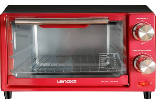 Forno Elétrico De Mesa Bancada Capacidade 9 Litros Chef Red Single Lenoxx 220v.