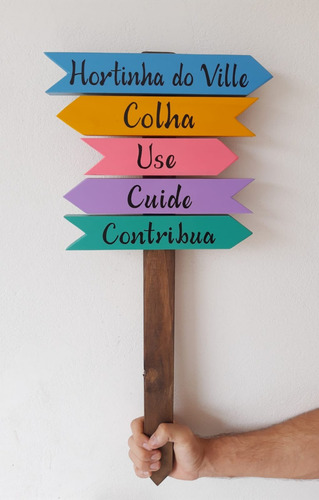 Plaquinha Horta Com Texto Personalizado: Colha, Use, Cuide