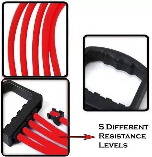 Imagen 6 de 10 de Extensor Brazos 5 Banda Elástica Ejercicios Pectoral Fitness