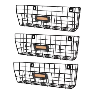 Wall Mounted Wire Basket Kitchen Storage Pantry Organiz...