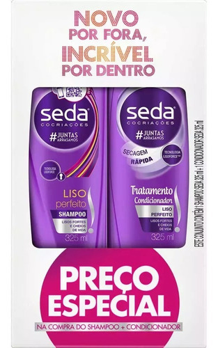 Shampoo + Condicionador Seda Cocriações Liso Perfeito 325ml