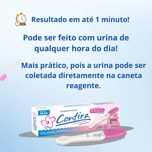 Kit 3 Teste Gravidez Indicador Semanas Caneta 99,9% Confira